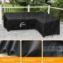Kipiea Patio L-Shaped Sectional Sofa Cover, 420D Heavy-Duty Oxford Fabric Outdoor Sectional Cover with 6 Windproof Buckles, Anti UV and No Tears, No Fading (114Lx88Lx33.5Dx31H/24H inch)