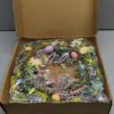 Sggvecsy 20 Inch Easter Wreath Spring Wreath Artificial Flower Wreath with Colorful Eggs Hydrangea Daisies Eucalyptus Leaves for Front Door Easter Summer Farmhouse Holiday Wall Home Window Decor