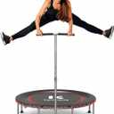 K KENSONE 40" Foldable Bungee Rebounder Trampoline for Adults with Bar