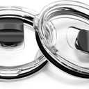 20 oz Tumbler Lid, Replacement Lids Compatible for YETI 20 oz Tumbler, 10/24 oz Mug and 10 oz Lowball, 2 Pack Travel Spill Proof Cup Lids Covers with Magnetic Slider Switch, BPA Free (20oz, black 2 pack)