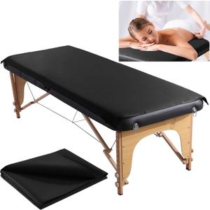 BALAPET Lash Bed Sheets Non-Sticky Sugaring and Waxing Pad Wipeable and Waterproof PU Leather Massage Table Cover Suitable for Grafting Eyelash Beds Massage Tables,SPA,Beauty(Black)