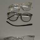 IBOANN Chic & Comfy Blue Light Glasses for Women - 3-Pack Round Frames, Screen-Ready Style with UV Protection Coating (*B117 Tranparent&dark Green&orange)