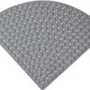 Mrcrypos Corner Shower Mats 27.5 x 27.5 Inches Bath Mat with Suction Cups and Drain Holes, Quick Dry Anti Slip Bathmat Machine Washable Shower Stall Mats for Bathroom, Gray