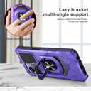 Ailiber for AT&T Propel 2 5G Cell Phone Case, Cricket Magic 2 Case with Screen Protector, Ring Kickstand for Magnetic Car Mount, Rugged Shockproof Heavy Duty Cover Case for Magic 2-Purple