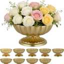 VEVOR 10 PCS Wedding Flower Vase, 4.7 in Mini Flower Table Centerpieces, Small Floral Bowl Decorative Easy Installation, Versatile Arrangement Stand for Party Events Home Decor Reception, Gold