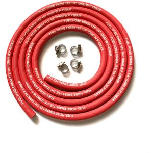 10FT Fuel Line Hose 4AN 6mm 1/4 Inch High Pressure Hose 2.8Mpa 400PSI for Fuel Systems Engines Tube Hose (Attached Hose Clamp)