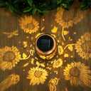 Sunflower Solar Lanterns Outdoor Waterproof, Birthday Sunflower Gifts for Women, Mom, Metal Hanging Solar Lights Outdoor for Patio Porch Yard Backyard Garden Decor