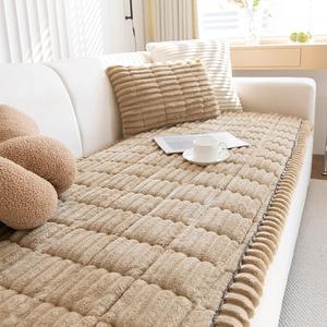 ZQFFB Pet Couch Cover Dogs Washable Non-Slip Couch Protector Pet Friendly Dog Mat for Couches and Sofas (27.6X70.9, Coffee)