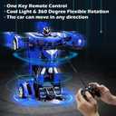 Remote Control Car - Transform Robot Toys for Boys Teens, Rechargeable RC Car with Lights, 2.4Ghz RC Car 1:18 Rechargeable 360 Rotating Race Transform Car Birthday Christmas Gifts for Kids