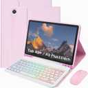 Keyboard Case for Samsung Galaxy Tab A11+ Plus / A9+ Plus 11 Inch, Lightweight Mouse Detachable Backlit Keyboard, Slim Stand Tablet Case with Pen Slot (Pink, A11+ Plus / A9+ Plus Case with Keyboard)