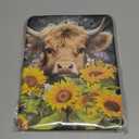 Rotating Case for iPad (A16) 11th/10th Generation 10.9'' inch 2025/2022, [Built-in Pencil Holder] PU Leather Folio Stand TPU Cover with Auto Wake/Sleep, Highland Cow with Flower