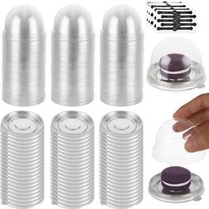 WOPPLXY 300 Pcs Clear Plastic Mini Cupcake Boxes, Mini Bundt Cake Containers, Clear Plastic Small Cake Boxes with Dome Lid, Dome Muffin Single Container for Cheese Pastry Dessert Mooncake