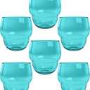Abode Homewares Stacking Bubble 14 oz Durable Acrylic Tumbler Drinking Glasses, Shatter-Resistant and Dishwasher-Safe Indoor/Outdoor Drinkware for Water, Iced Tea, Juice, Cocktails - Teal - Set of 6