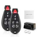 2PC Simple OBD and Remote Key Fob Replacement for Chrysler Town & Country Dodge Grand Caravan 2008-2016 Volkswagen Routan 2010-2012 M3N5WY783X IYZ-C01C with DIY Instructions Kit