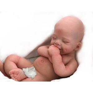 DangTpor 16" Realistic Newborn Silicone Baby Doll - 4.4 Lbs, 3D Painted Skin, Visible Veins, Weighted Sleeping Girl