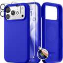 GONEZ Magnetic for iPhone 17 Pro Case, Compatible with MagSafe, [Screen Protector + Camera Lens Protector], Liquid Silicone Anti-Scratch Shockproof Protective Phone Case 6.3 inch, Cobalt Blue