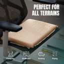 Inflatable Seat Cushion  Stadium, Airplane & Travel Comfort - 2 Inch Thick Self-Inflating Foam, Perfect for Bleachers, Camping, Office, Car - Includes Travel Bag and Carabiner (Khaki/Black)