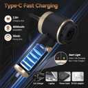 Car Vacuum Portable Cordless,16000PA Strong Suction Handheld Car Cleaner with Dual HEPA Filters,LED Light,Type-C Charging Mini Vacuum, One-Click Empty Compact for Home Cleaning and Office