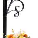 2 Pack Solar Floor Lamps with Planter (2-in-1 Design), 29.5" Outdoor LED Garden Lights - IP44 Waterproof, Warm White Auto-On at Dusk, Easy Install for Lawn, Patio, Porch, Yard & Pathway Decor