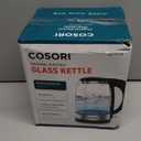 Cosori Electric Kettle, No Plastic Filter & Spout, 1.8Qt Tea Kettle & Hot Water Boiler For Coffee & Tea, Water Heater & Teapot, Automatic Shut Off, Borosilicate glass, Black, 1500W