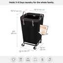 StorageWorks 110L Laundry Basket with Wheels, Large Rolling Hampers for Clothing Organizer, Dirty Clothes Basket for Hotel, Home, Closet, Dorm, Black