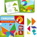 QUOKKA Magnet Game for Kids 3-5 - Tangram Game Kids Ages 4-8 - Travel I Road Trip I Plane I Car Ride - Magnetic Toddler Travel Puzzles