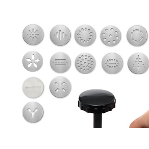 Stainless Steel Cookies Press, Cookies Press for Baking 13 Cookie Discs and 8 Piping Tips for DIY cake Maker Decorating Baking Supplies