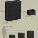 SONGMICS Dresser for Bedroom, Chest of Drawers, Steel, MDF, 8 Non-Woven Fabric Drawers, Storage Organizer Unit, Closet, Entryway, Ink Black and Ebony Black ULGS124B01S