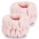 Wrist Bands for Washing Face-Dorbetar, Microfiber Wrist Towels for Washing Face, Spa Wristbands for Washing Face, Face Wash Wristbands, Arm Bands for Washing Face for Woman Children (2 Count (Pack of 1), pink)