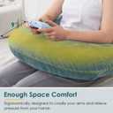 QUEEN ROSE Reading Pillow, Gaming Pillow for Lap, Sitting in Bed or Sofa, Extra Arm Rest for Reading, Playing or Crocheting, Soft Velvet Green