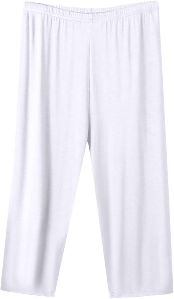 TANGNADE Capri Pajama Pants for Women Plus Size Soft Lounge Sleep Pants Elastic Waist Comfy Ladies Loose Pj Bottoms, Size XXL