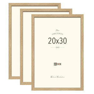 VCK 20x30 Oak Wood Frame for Poster & Picture, Natural Solid Wood Photo Frames Set of 3, Wall Gallery Frame