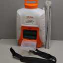 VEVOR Battery Powered Backpack Sprayer, 0-90 PSI Adjustable Pressure, 4 Gallon Tank, Back Pack Sprayer with 8 Nozzles and 2 Wands, 12V 8Ah Battery, Wide Mouth Lid for Weeding, Spraying, Cleaning