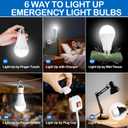 Ostwiki 6 Pack Rechargeable Light Bulbs,Battery Operated Backup Light Bulb for Lamps E26 9W 6500K Daylight,A19 Emergency LED Bulbs for Home Power Outage Hurricane,Blizzard,Camping
