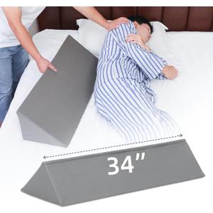 Fanwer Wedge Pillow for Side Sleeping, 34" Back Pillow for Side Sleeper, Bed Wedges & Body Positioners for After Surgery, Pregnancy Support, Back Pain, Preventing Bedsores