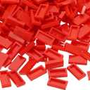 PATIKIL 370 Pcs Flat Blocks Bulk, 1x2 Square Red Classic Tiles Smooth Surface Mini Building Blocks Accessories Compatible Bricks Kits for Building Floor Walls Mosaic Pixel Arts