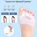 Jalopink Upgrade Silicone Toe Separators, Spacers Bunion Corrector for Women Men, Toe Straightener,Breathable Soft and Comfortable Silicone Foot Cushions (4 Pairs)