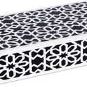 Handicrafts Home Decorative Storage Box with Lid  Black White Islamic Floral Geometry Remote Control Box, Slim Persian Mosaic Storage Box for Shelf, Desk & Living Room Decor  Shiraz 8 x 6 x 1.5