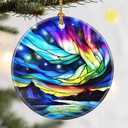 Christmas Ornaments, Dodosky 2.8in Ceramic Ornament, Xmas Decor, Christmas Tree Ornaments, Xmas Decorations for Tree, Holiday Ornament, Gift Ideas, Gifts for Women Men Mom Grandma - Aurora Borealis