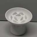 Vancasso Ceramic Slow Feeder Cat Bowl, 6.25 Inch Elevated Cat Slow Feeder Bowl, Anti Vomiting for Dry and Wet Food, White