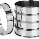 FANGSUN 4 Inch English Muffin Rings, Stainless Steel Crumpet Rings, Tart Rings for Baking, Double Rolled Nonstick Round Cake Ring, Metal Pastry Ring Mold for Dessert Food Making Tool