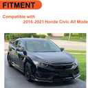 ECOTRIC Front Hood Bumper Upper Trim Nose Cover Compatible with 2016-2021 Honda Civic 10th Gen Si Hatchback Coupe Sedan Glossy Black Front Hood Bonnet Cover Trim Protector