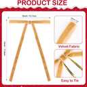 2 x 60 Pcs Khaki Christmas Velvet Bows for Christmas Tree, 5x7 Inch Pre-Tied Vintage Ribbon Bows Ornaments for Gift Wrapping Wreaths Garland Xmas Holiday Dcor (3/8")