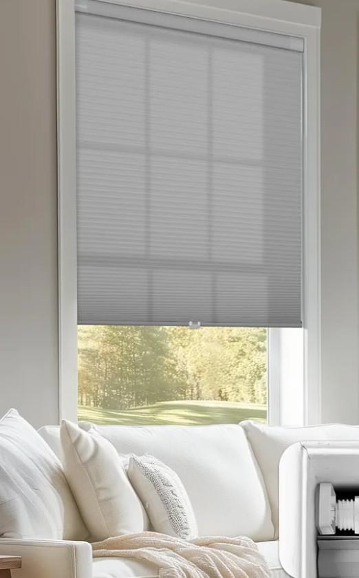 No Tools No Drill Cordless Light Filtering Cellular Shades,Large Cells Blinds for indoor window Honeycomb Blinds Thermal Insulation UV Protection For Home Offices,Filtering-Gray,35"W x 48"H