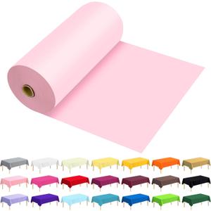54 Inch X 300 Feet Plastic Table Cover Roll Premium Disposable Plastic Tablecloth for All Type/Shape Tables | Picnic, Party, Banquet, Birthdays, Weddings (Pink, 54 Inch X 300 Feet)