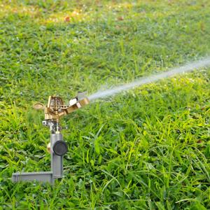 Zinc Alloy Impact Sprinklers for Yard, Pulsating Water Sprinkler Head on Spike Base, Adjustable Water Sprinklers for Large Area Patio Lawn Garden Irrigation