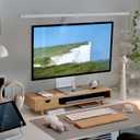 Bamboo Monitor Stand Riser with Drawer, Ergonomic Computer Riser for Desk with Cable Management & Storage Organizer, Wood Monitor Stand for Home Office