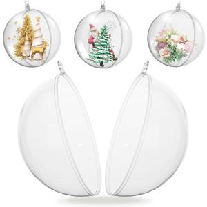 Koogel 20PCS Large Clear Ball Ornaments, 4inch Fillable Christmas Balls Shatterproof Ornament Baubles for DIY Crafts Christmas Wedding Party Decor