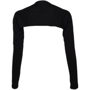Womens Bolero Shrug - Long Sleeves Open Cropped Cardigan One Piece Long Sleeves Arm Cover Hijab (Black)