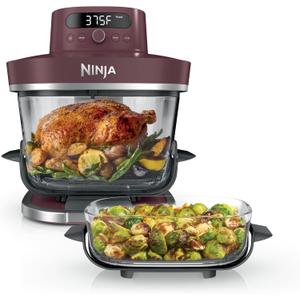 Ninja Crispi Pro 6-in-1 Glass Air Fryer | 450F, Nontoxic, 6qt & 2.5qt Containers & Lids | Microwave, Freezer, Dishwasher Safe | Max Crisp, Air Fry, Bake, Roast, Recrisp, Dehydrate | Cherry, AS101RD1